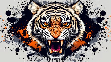 Roaring Tiger: A Fierce Digital Artwork