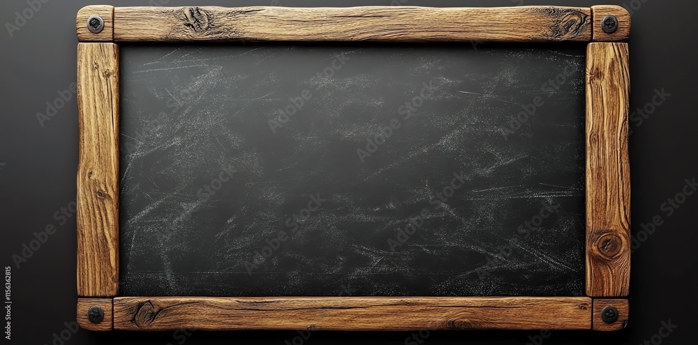 Wall mural Blank rustic wooden frame chalkboard.