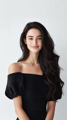 Fototapeta premium Portraits of beautiful European women with curly hair
