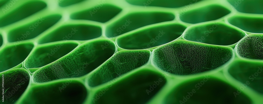 Poster a close-up view of a textured green leaf surface, showcasing intricate patterns and vibrant colors t