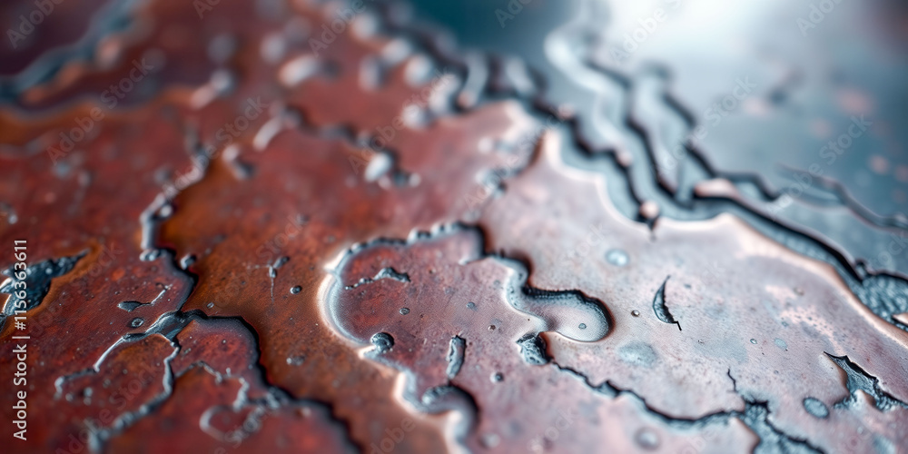Poster a rusty surface with a lot of cracks and holes. the surface appears to be old and worn, with a lot o