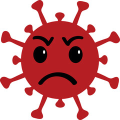 Angry Red Virus Character Vector Illustration
