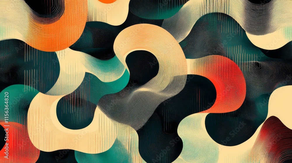 Poster a colorful abstract painting with a lot of different colors. the painting is made up of many differe