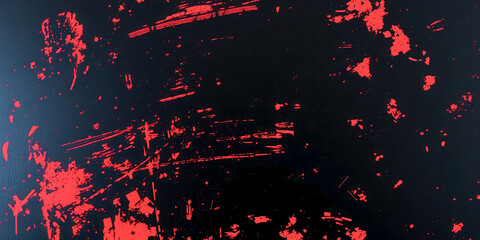 A black and red background with red splatters. The splatters are scattered all over the background