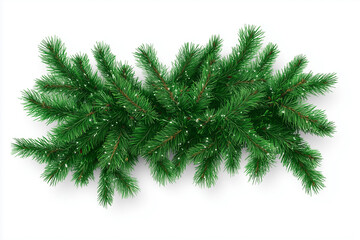 Christmas Tree Top View Festive Fir Tree Decoration with Ornaments Isolated on Transparent PNG or White Background