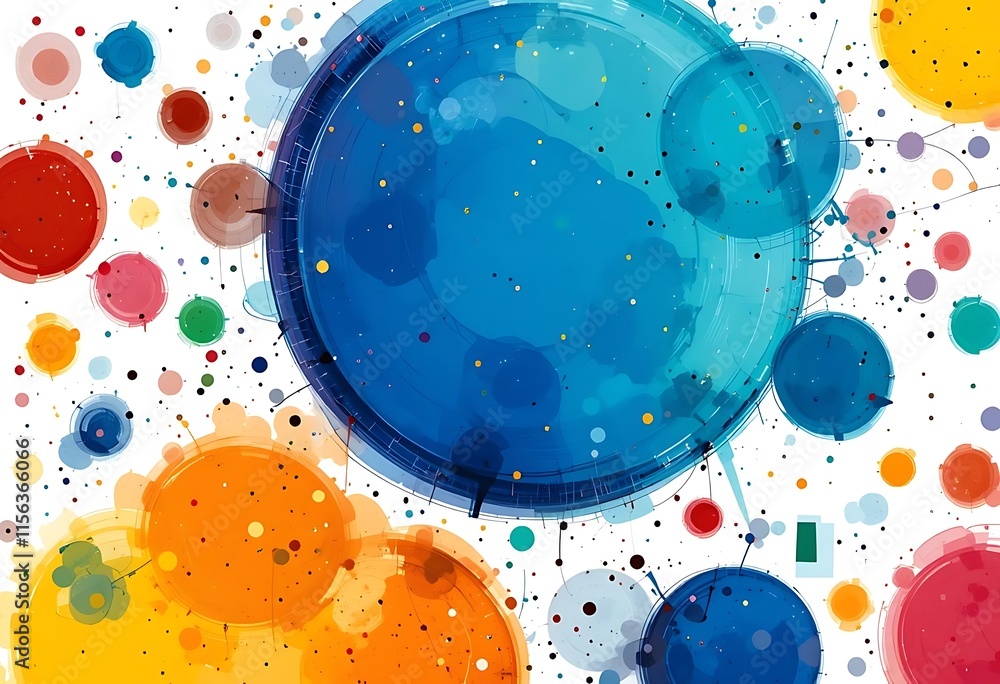Poster abstract colorful circles and dots composition