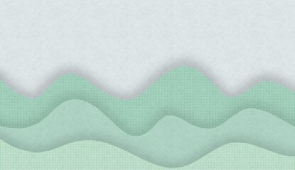 Wave layered digital artwork. Cozy artwork abstract illustrations. Green color digital prints for background and wallpaper. Seamless wiggle with shadow. 