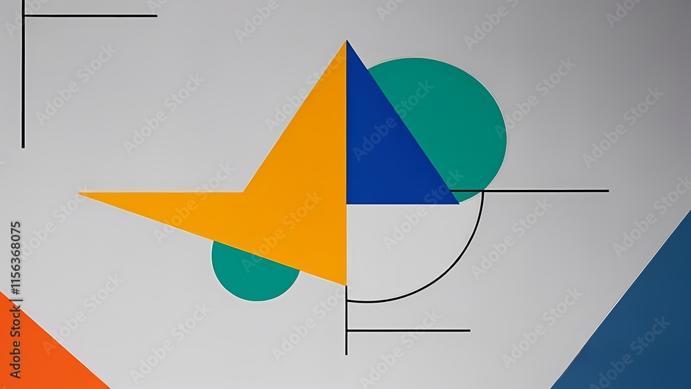 Poster 3d colorful pie chart with arrows and puzzle pieces representing financial data and business concept