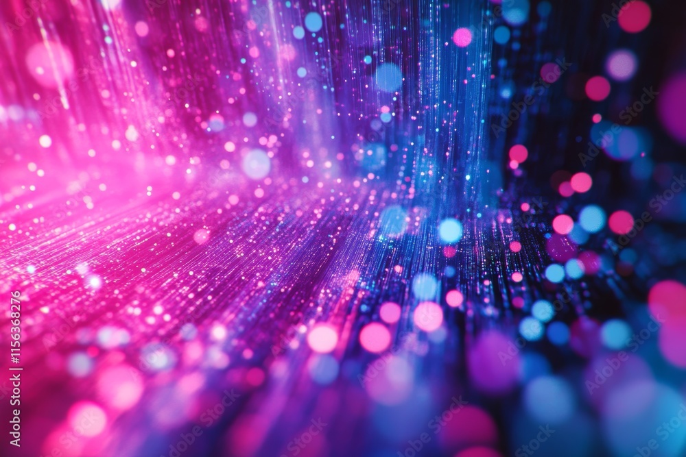 Aufkleber dynamic abstract background featuring vibrant pink and blue bokeh lights, creating a sense of motion