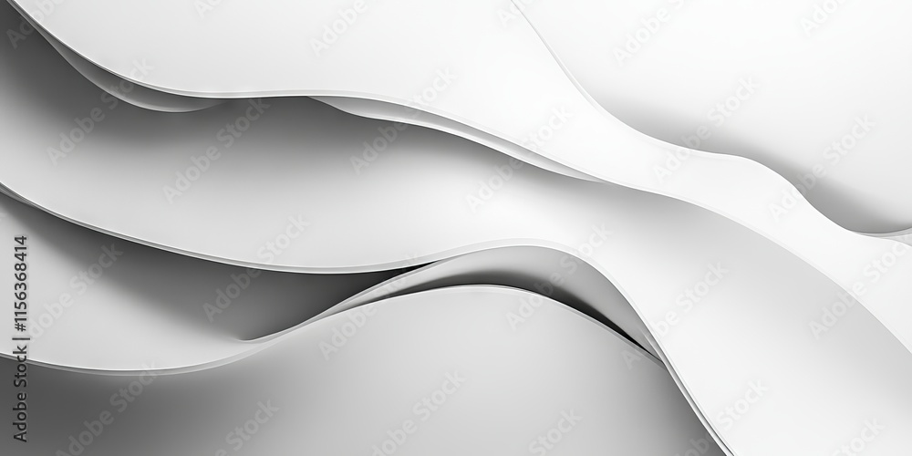 Poster elegant abstract white wavy background with smooth curves, perfect for modern minimalist design proj