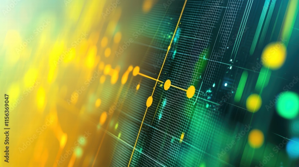 Poster abstract digital background with bright lights and grids