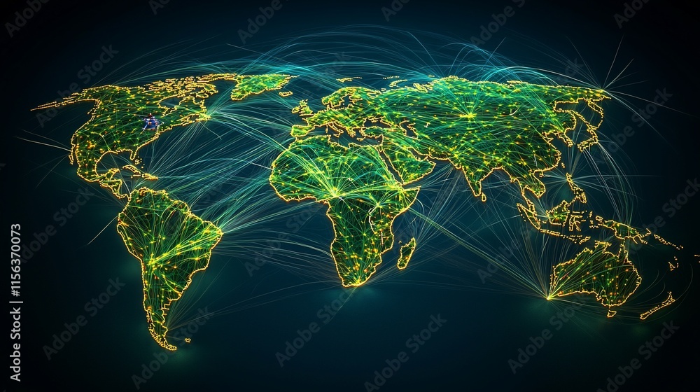 Poster global network connections visualization.