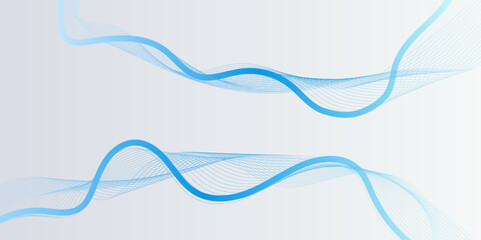 Abstract background with flowing wave line geometric shape art design on white.