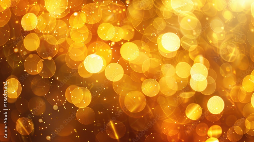 Poster a vibrant background of golden bokeh lights creating a festive and warm atmosphere.