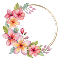 frame with flowers and butterflies