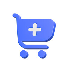 Obraz premium shopping cart trolley 3d rendering icon