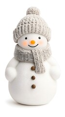 Obraz premium Cheerful Snowman with Hat and Scarf Decoration