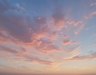 Fototapeta premium Pastel Pink and Blue Clouds at Sunset