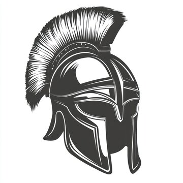 Detailed vector of an ancient Greek helmet.
