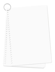 カードリングでまとめられたルーズリーフ、無地