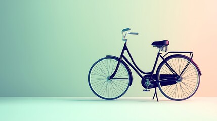 Classic Black Bicycle Retro Bike Vintage Cycle Stylish Transportation Green Background