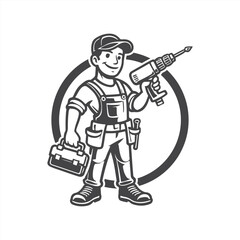 home repair services company handyman logo