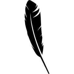 Abstract Bird Feather Silhouette. Isolated Flat Vector Illustration