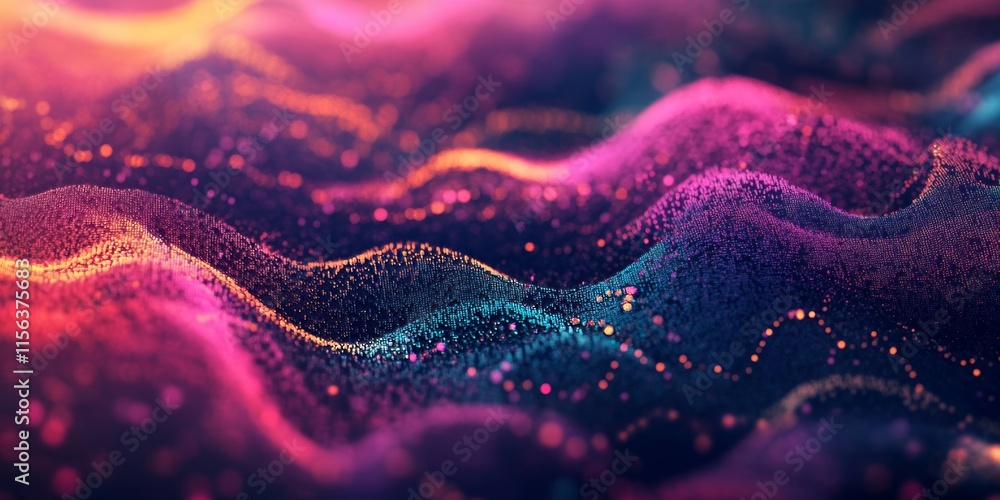 Aufkleber a vibrant abstract digital art piece featuring colorful wave patterns and dynamic lighting effects, 