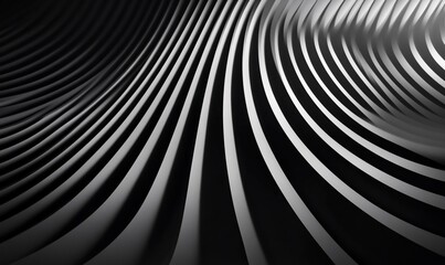 Abstract black and white wave pattern design.