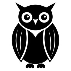Owl black flat icon