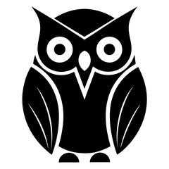 Owl black flat icon