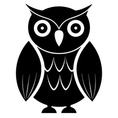 Owl black flat icon