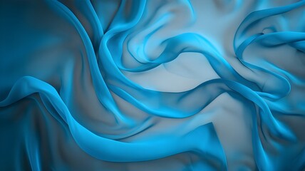 Fototapeta premium Abstract Ribbons Wallpaper Modern Blue Design with Wavy Layers Generative AI