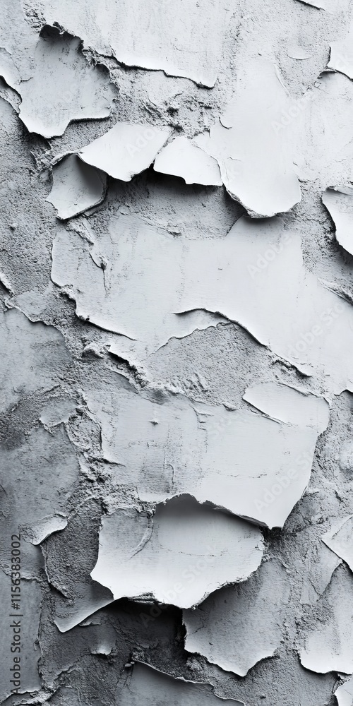 Aufkleber detailed texture of peeling paint on a wall, showcasing an abstract pattern in gray tones. ideal for