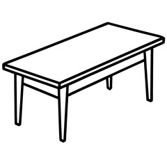 Wood Table Line Art Vector Design