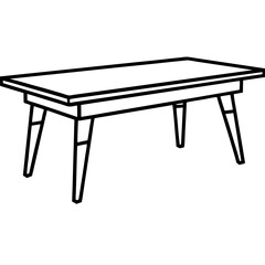 Wood Table Line Art Vector Design