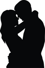 Man and woman couple lovers silhouette isolated. vector illustration on a white background