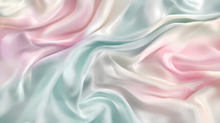 Obraz premium Pastel dream: a delicate blend of soft pastel hues, captured in a seamless, flowing pattern of silken fabric. ideal for a dreamy and romantic backdrop. Silken. Illustration