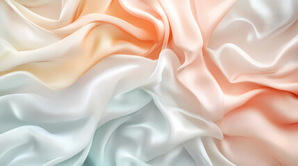 Fototapeta premium Pastel dream: a delicate blend of soft pastel hues, captured in a seamless, flowing pattern of silken fabric. ideal for a dreamy and romantic backdrop. Silken. Illustration