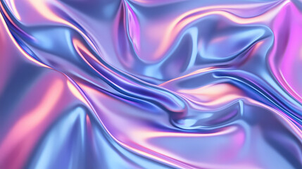 Fototapeta premium Platinum metallic effect foil with a smooth silver texture and gradient background. Silken. Illustration