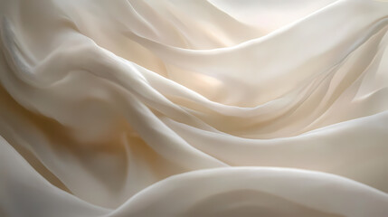 Fototapeta premium Soft light, gentle curves: a serene and minimalist abstract image featuring flowing, silken fabric bathed in soft, warm light, evoking a sense of tranquility and elegance. Silken. Illustration
