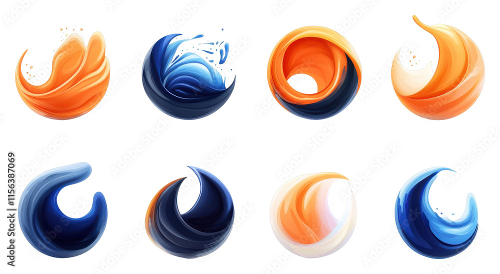 Poster dynamic abstract waves studio art digital illustrations colorful background close-up fluid motion de