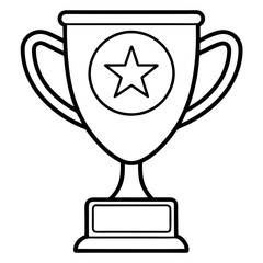 Trophy of Success Line Art Vector Design