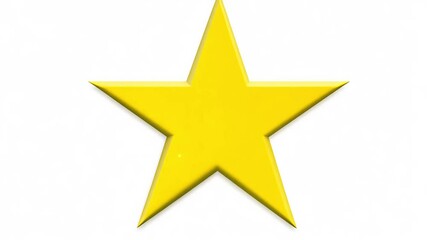 Yellow star icon with a bold five-point design on a white background