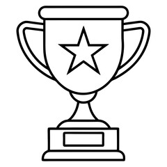 Trophy of Success Line Art Vector Design