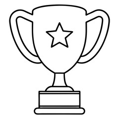 Trophy of Success Line Art Vector Design
