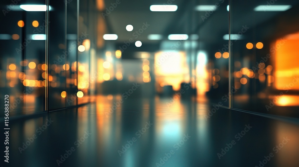 Poster blurred abstract office space with soft light and bokeh effect