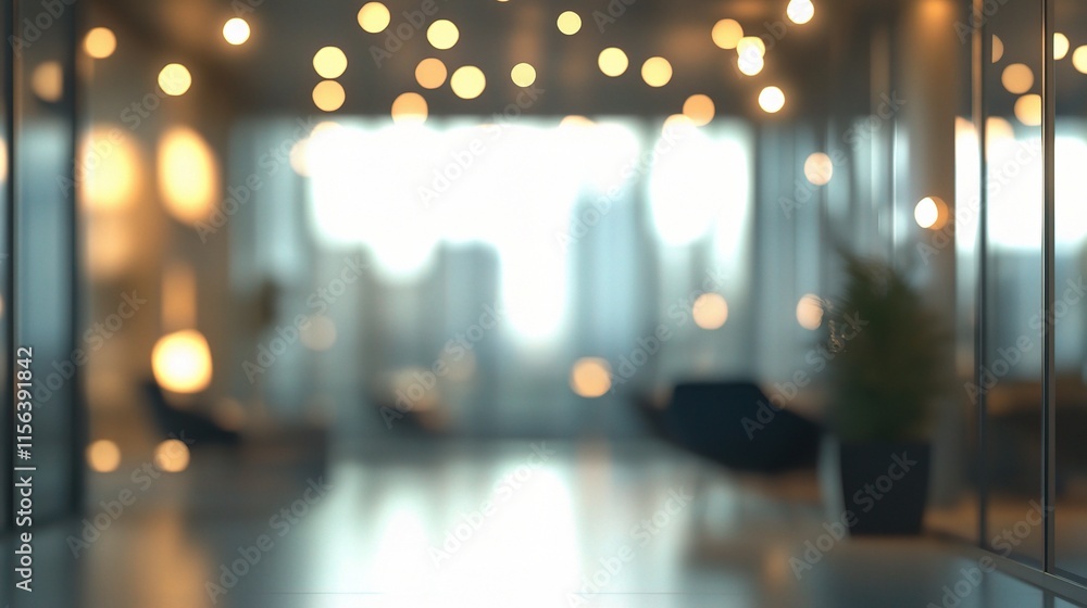 Poster abstract blurred office space with soft light bokeh background
