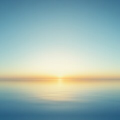 Obraz premium Serene sunset over calm ocean; tranquil, peaceful horizon.