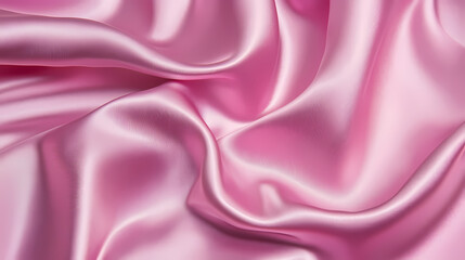 Glossy satin sheet - hot pink silk folded background - 3d image of crimson brilliant silken texture backdrop. Silken. Illustration